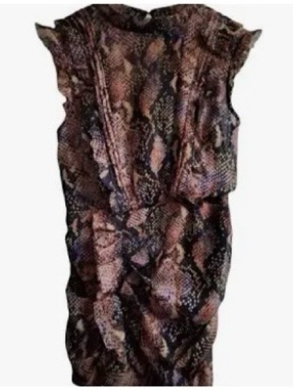 AllSaints Brown Snake-Print Mini Dress Hali Tahoe Dress